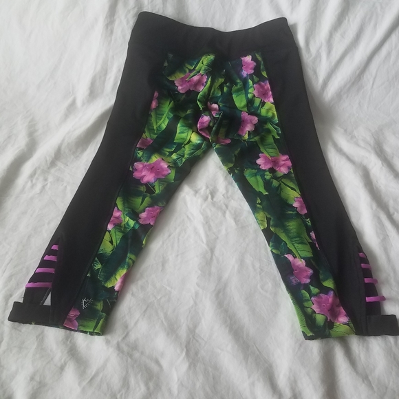 Betsey Johnson jungle flower color block leggings - Picture 6 of 11